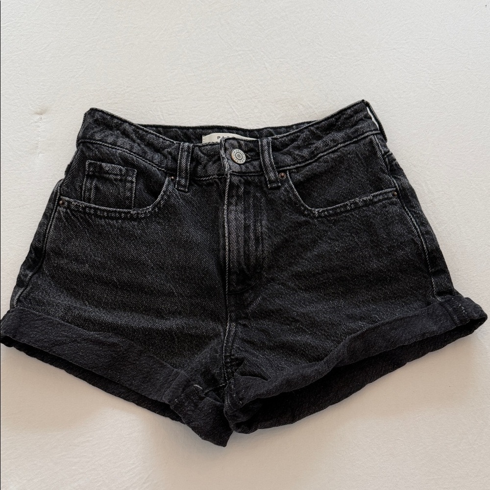 High-Rise Black Denim Jean Shorts for Women - Pascun Mom short
